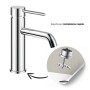 Rubinetto Lavabo Monocomando Jazz Ottone Montaggio Rapido Cromo Lucido e Piletta