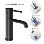 Rubinetto Lavabo Monocomando Jazz In Ottone Nero Opaco