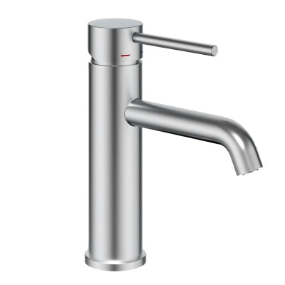 Rubinetto Lavabo Monocomando Jazz Ottone Nickel Spazzolato