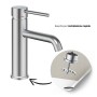 Rubinetto Lavabo Monocomando Jazz Ottone Montag Rapido Nickel Spazzolato Piletta