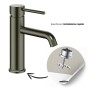 Rubinetto Lavabo Monocomando Jazz In Ottone Antracite Con Piletta
