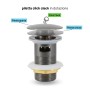 Rubinetto Lavabo Monocomando Jazz In Ottone Antracite Con Piletta