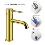 Rubinetto Lavabo Monocomando Jazz Ottone Oro Lucido Montaggio Rapido