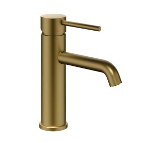 Rubinetto Lavabo Monocomando Jazz In Ottone Satinato Oro