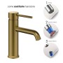 Rubinetto Lavabo Monocomando Jazz In Ottone Satinato Oro