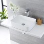 Lavabo Da Appoggio Ceramica Bianco Forma Rettangolare Dimensioni 50x39x13 cm 