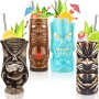 SuproBarware Set 4 Bicchieri da Cocktail Tiki in Ceramica Stile Tropicale 
