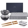  Set Sushi per 2 Persone in Porcellana Confezione Regalo 8 pezzi