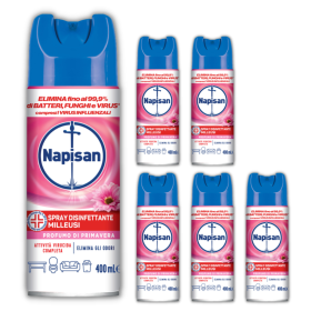 Napisan Disinfettante Milleusi Spray Profumo di Primavera 6 Pezzi da 400 ml