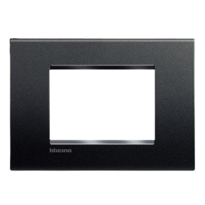 Bticino Placca Serie Living Light Tecnopolimero Colore Antracite 3 posti
