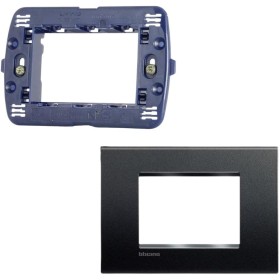 Bticino Placca Living Light Tecnopolimero Antracite Con Supporto 3 Posti