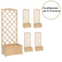 Multipack 5 pz Fioriera in Legno FSC Naturale con Traliccio Slim per Terrazzo Giardino Balcone Verdemax