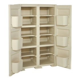 Mobile scarpiera/multiuso doppia anta 4  6 ripiani e 6 tasche cm 79x43x125 angora Omnimodus