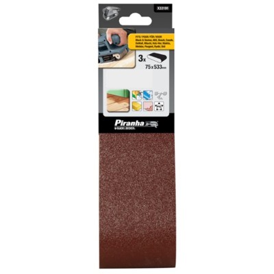 BLACK+DECKER X33196-XJ Set 3 nastri abrasivi Grana 100 75 x 533 mm