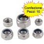 DADI IN ACCIAIO INOX AUTOBLOCCANTI MM 5 PEZZI 10