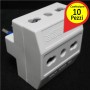 Adattatori Triplo Spine da 10A 2P+T Presa Bivalente 16/10A