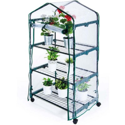 Verdemax Serra Da Terrazzo A 3 Ripiani Modello Siena Garden Con Ruote